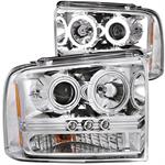 CHROME PROJECTOR HEADLIGHTS FORD 02