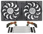 DERALE 16928 Dual Electric Fans: 4000 cfm; 1670 rpm; 50 amp dra