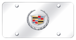License Plate: License Plate; chrome Cadillac Logo