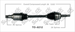 TRAKMOTIVE TO-8212 CV Axle Shaft