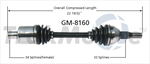 TRAKMOTIVE GM-8160 CV Axle Shaft
