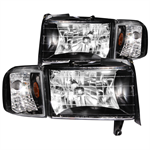 ANZO 111067 HEADLIGHT BLACK W AMBER DODGE RAM