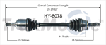 TRAKMOTIVE HY-8078 CV Axle Shaft