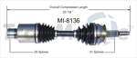 TRAKMOTIVE MI-8136 CV Axle Shaft