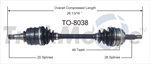 TRAKMOTIVE TO-8038 CV Axle Shaft