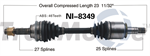TRAKMOTIVE NI-8349 CV Axle Shaft