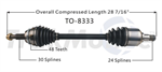 TRAKMOTIVE TO-8333 CV Axle Shaft