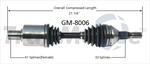 TRAKMOTIVE GM-8006 CV Axle Shaft