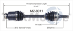 TRAKMOTIVE MZ-8011 CV Axle Shaft