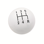MR GASKET 9619 KNOB 5 SPEED CL WHITE 3/8-1