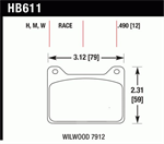 HAWK HB611W.490 Brake Pad