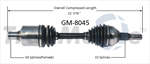 TRAKMOTIVE GM-8045 CV Axle Shaft