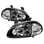 SPYDER 5014207 ( xTune ) Honda Del Sol 93-97 1PC Crystal Headlights - Black