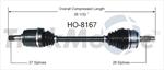 TRAKMOTIVE HO-8167 CV Axle Shaft