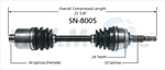 TRAKMOTIVE SN-8005 CV Axle Shaft