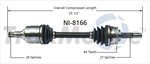 TRAKMOTIVE NI-8166 CV Axle Shaft