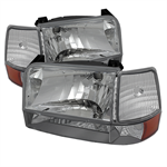 SPYDER 5073150 ( OE ) Ford F150/Bronco 92-96 Headlights w/Corner Bumper 6pcs Amb