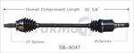 TRAKMOTIVE SB-8047 CV Axle Shaft