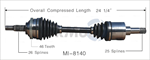 TRAKMOTIVE MI-8140 CV Axle Shaft