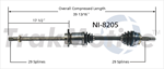 TRAKMOTIVE NI-8205 CV Axle Shaft
