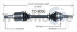 TRAKMOTIVE TO-8050 CV Axle Shaft