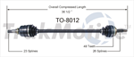 TRAKMOTIVE TO-8012 CV Axle Shaft