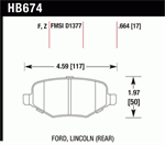 HAWK HB674Z.664 ST BRAKE PADS PERF CERAMIC