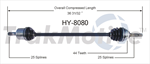 TRAKMOTIVE HY-8080 CV Axle Shaft