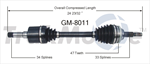 TRAKMOTIVE GM-8011 CV Axle Shaft