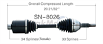 TRAKMOTIVE SN-8026 CV Axle Shaft