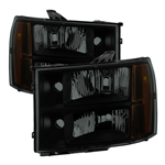 SPYDER 9034763 ( xTune ) GMC Sierra 07-13 Crystal Headlights - Black Smoked