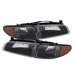 SPYDER 9023347 ( Akkon ) Pontiac Grand Prix 97-03 Crystal Headlights W/ Amber Co