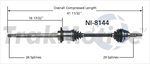 TRAKMOTIVE NI-8144 CV Axle Shaft