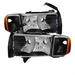 SPYDER 9032158 ( Akkon ) Dodge Ram Sport Model Only 1999-2002 OEM headlights Bla