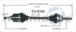 TRAKMOTIVE TO-8160 CV Axle Shaft