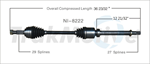 TRAKMOTIVE NI-8222 CV Axle Shaft