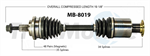 TRAKMOTIVE MB-8019 CV Axle Shaft