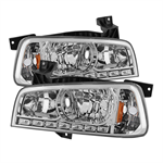 SPYDER 5017628 ( xTune ) Dodge Charger 06-10 1PC LED Crystal Headlights - Chrome