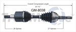 TRAKMOTIVE GM-8038 CV Axle Shaft