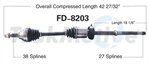 TRAKMOTIVE FD-8203 CV Axle Shaft
