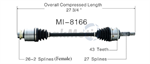 TRAKMOTIVE MI-8166 CV Axle Shaft