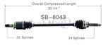 TRAKMOTIVE SB-8043 CV Axle Shaft