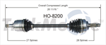 TRAKMOTIVE HO-8200 CV Axle Shaft