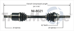TRAKMOTIVE NI-8021 CV Axle Shaft