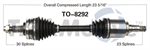 TRAKMOTIVE TO-8292 CV Axle Shaft