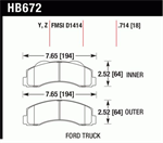 HAWK HB672Y.714 FRONT PADS 11 F150 RAPTOR
