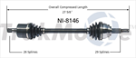 TRAKMOTIVE NI-8146 CV Axle Shaft