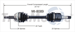 TRAKMOTIVE MI-8089 CV Axle Shaft