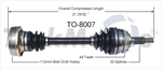 TRAKMOTIVE TO-8007 CV Axle Shaft