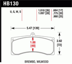 HAWK HB130U1.018 Brake Pad